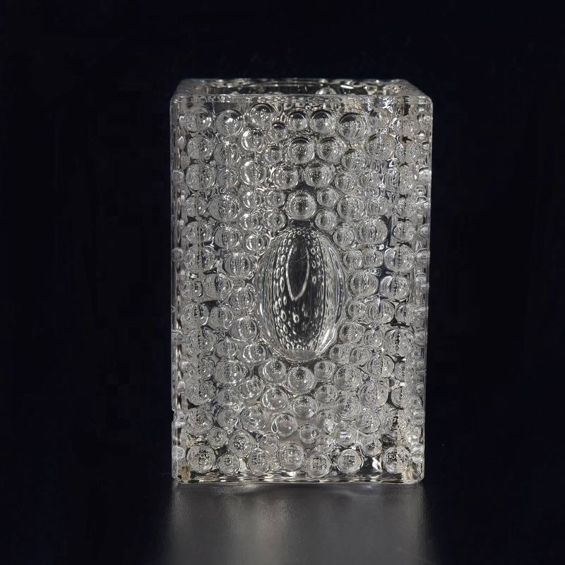 Customized Glass Candle container square candle tin home Decor supplier