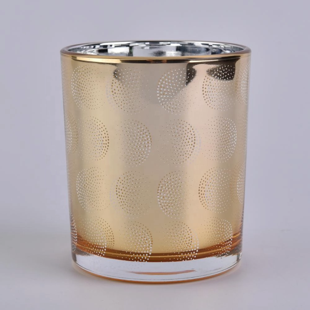 Sunny new design luxury golden glass candle holders vessel wholesales