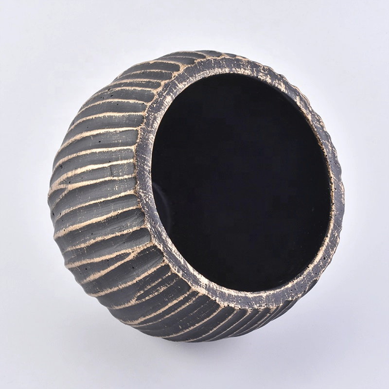 Wholesale Ceramic Candle Holder Metal Look Coconut Shell Home Decoration