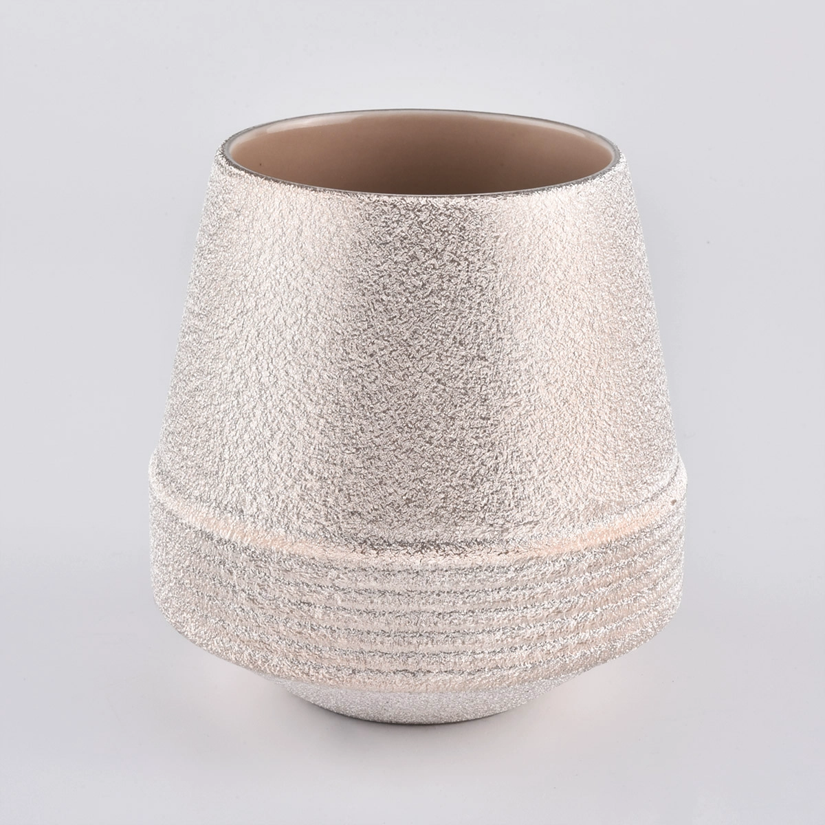 textured finished colorful ceramic candle jars