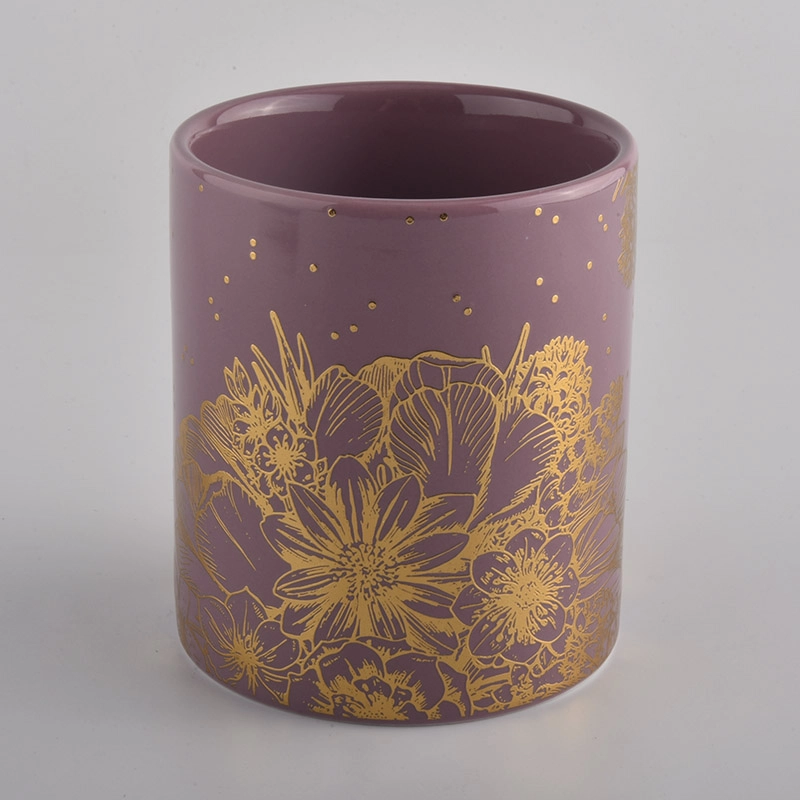 10oz cylinder glazed ceramic candle holders wholesaler
