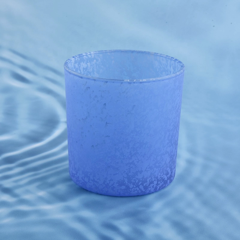 sky blue paintng glass candle jars in 8oz, 10oz, 14oz, 16oz