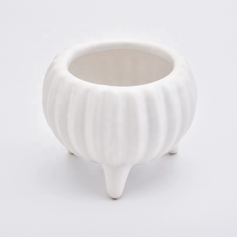 matte white ceramic jar for candles ceramic candle holders