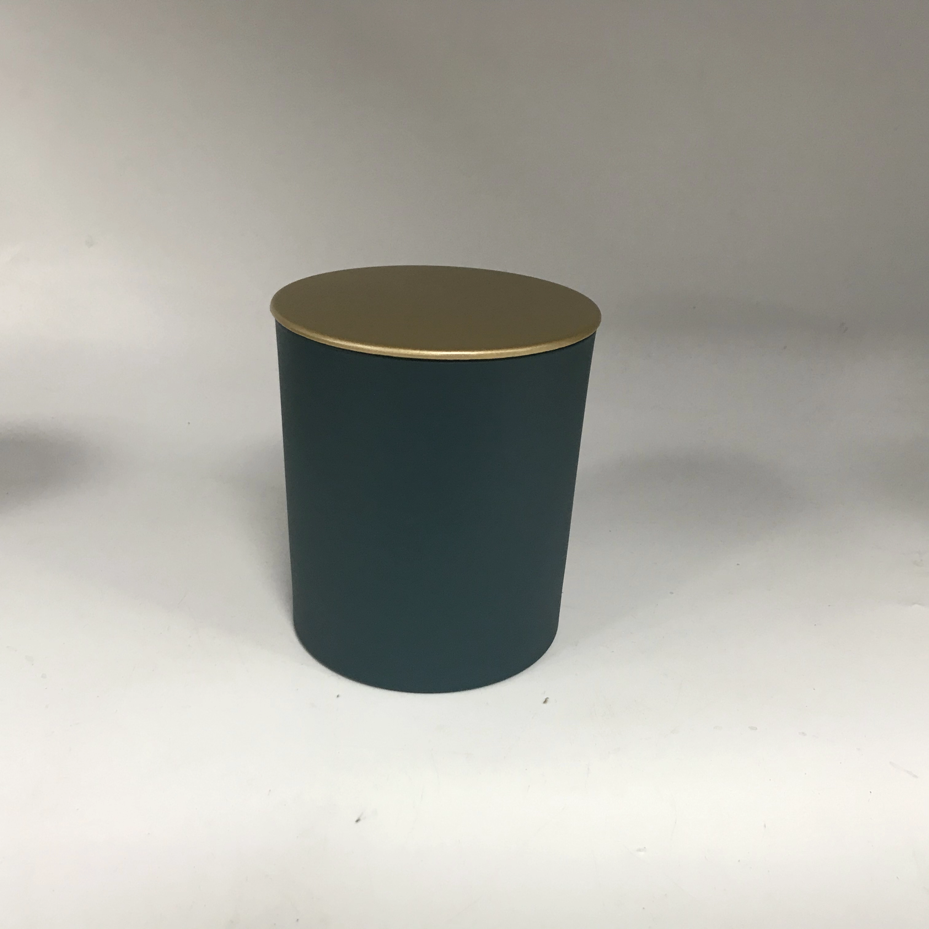 matte colored glass candle jars with metal lid