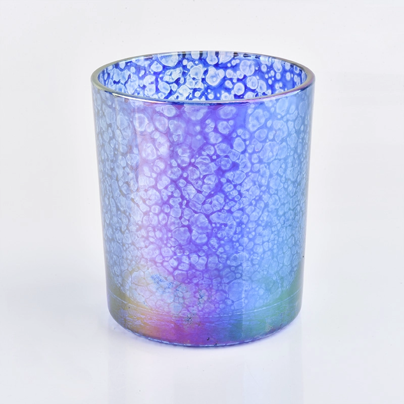 bule bubles effect glass container candle jar, 12 oz empty glass candle holder