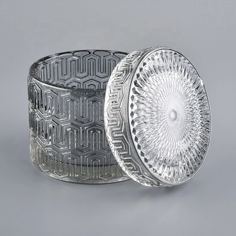 Wholesales luxury decorative scented glass candle container jar and lid