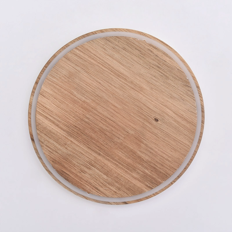 wood lid for candle holder, candle accessory, natural wooden lid