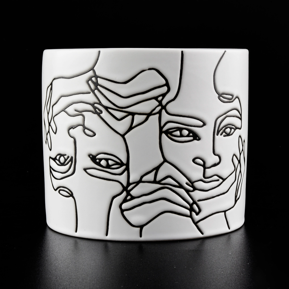 12oz matte white ceramic candle jars for 3 wicks