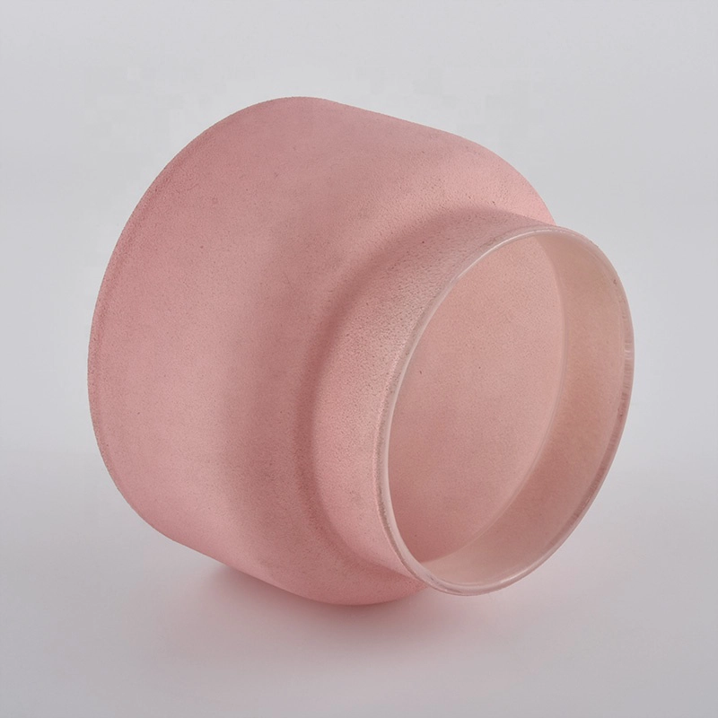 matte pink scented decorative glass candle jars