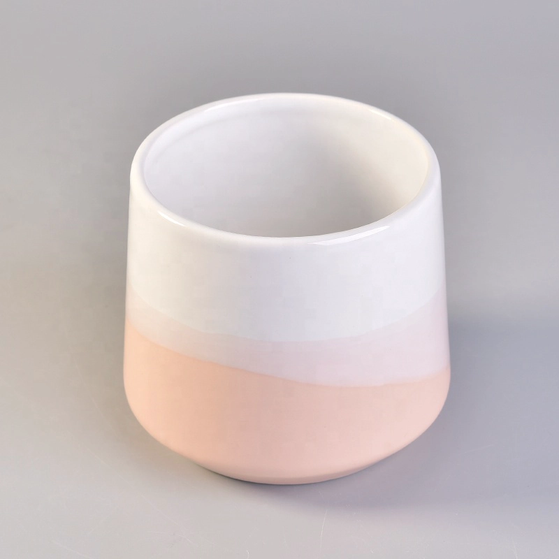 10oz 12oz Wholesales empty ceramic candle jar holder with wood lid