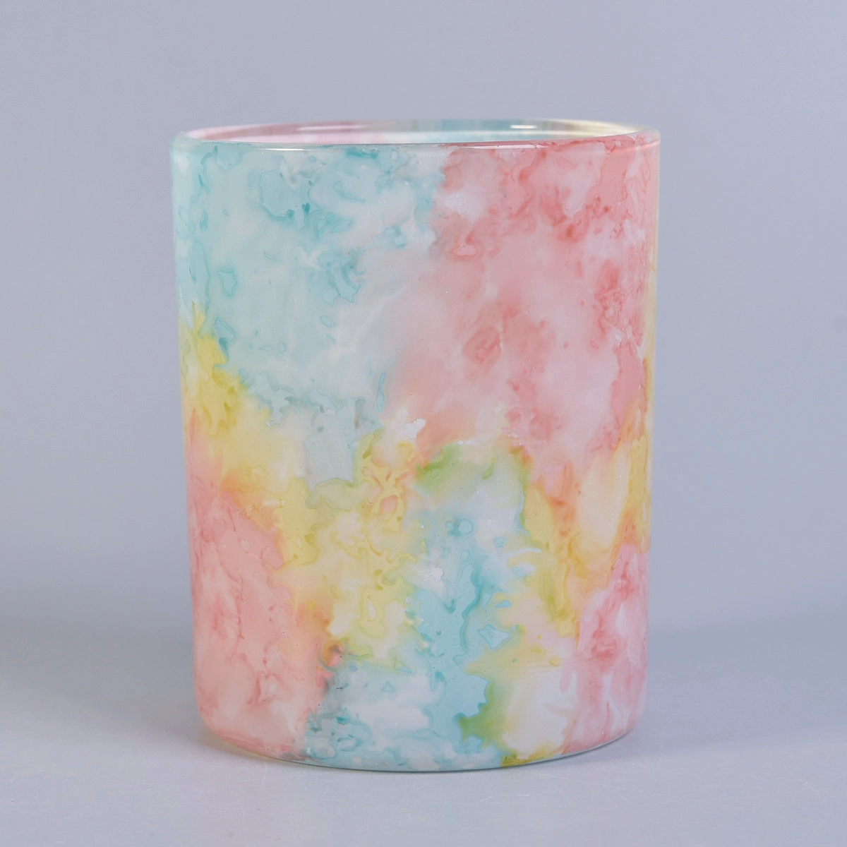 Wholesales custom iridescent ceramic candle jar holders 10oz