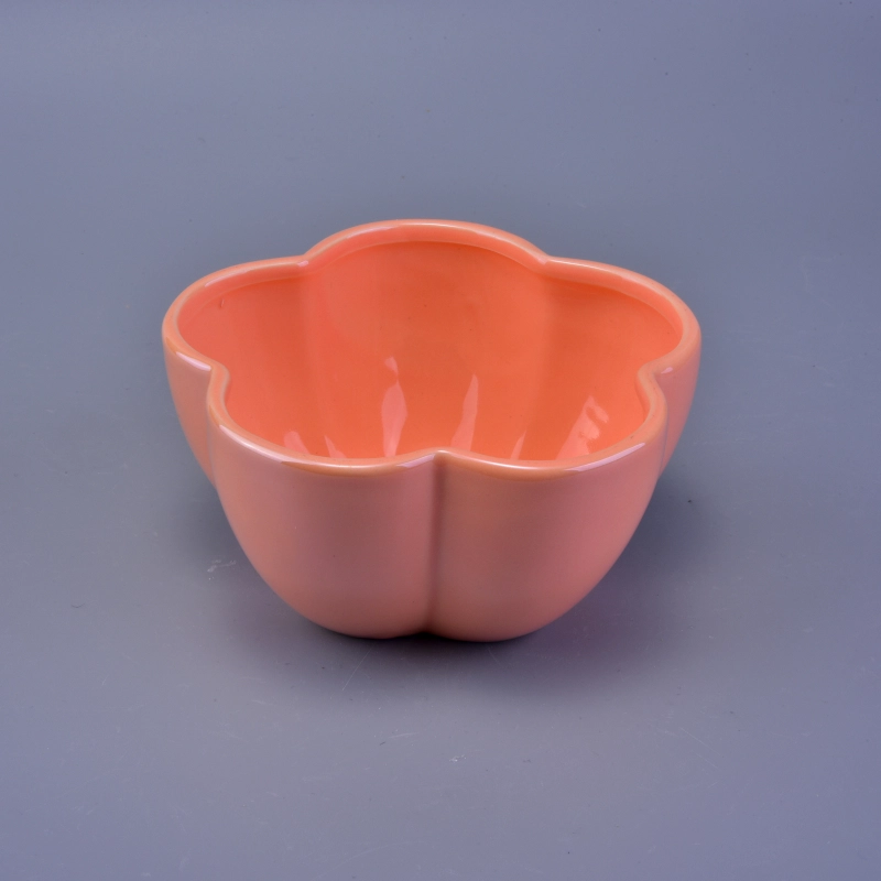 Flower design ceramic candle holders in various sizes