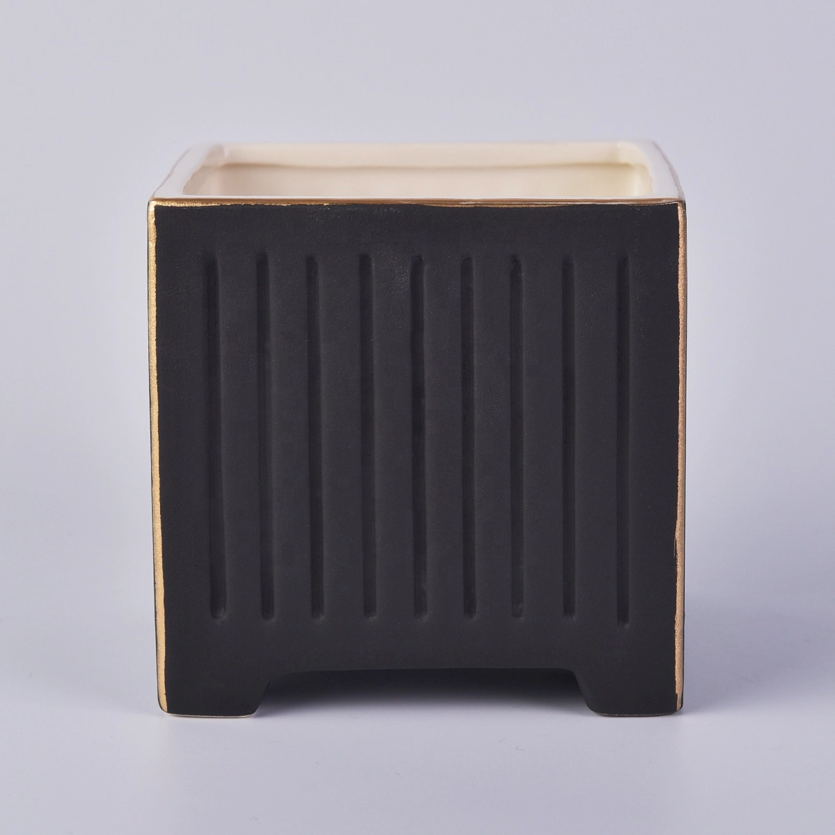 Bulk China custom large black ceramic candle jar holders 10oz 12oz