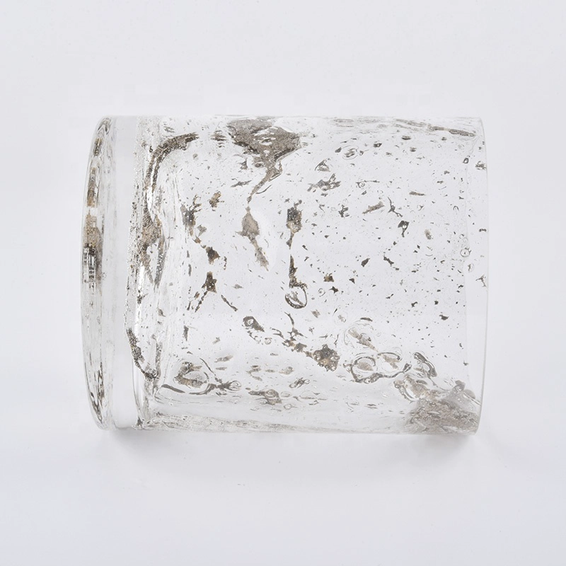 13oz cylinder glass candle vessels with marble printing