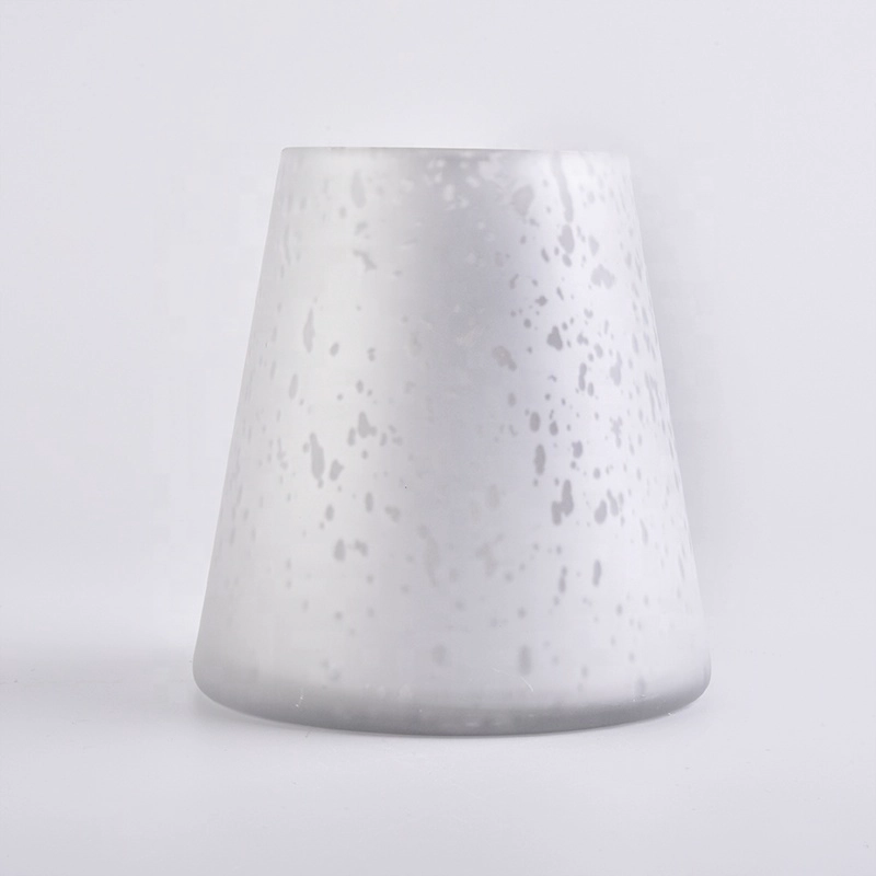 16oz frosted white glass candle jars with silver inside