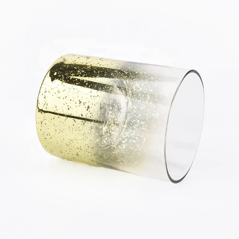 gold decorative glass candle holders for 10oz of candle filling