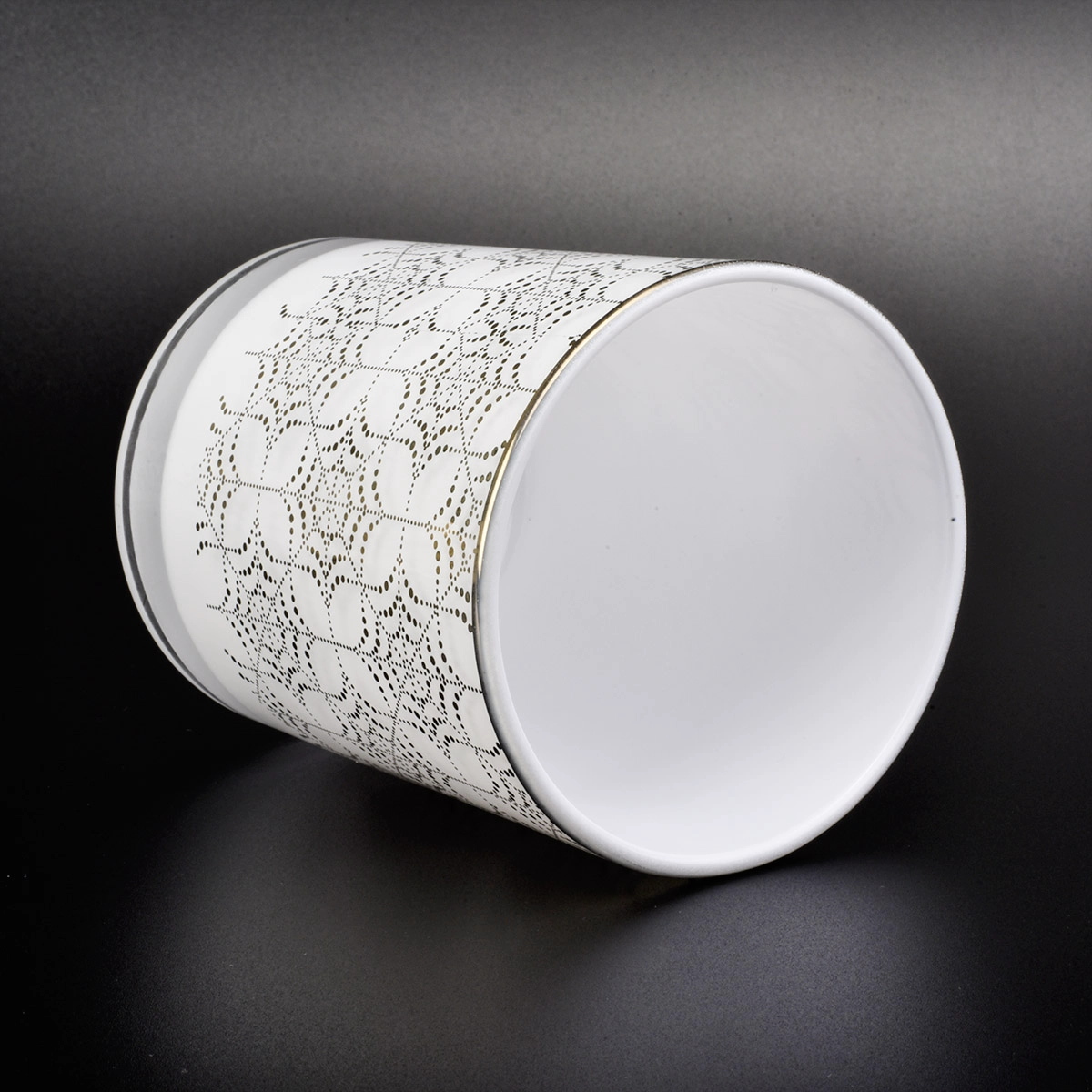Glass jars container candle jar, white glass candle holder for home decor