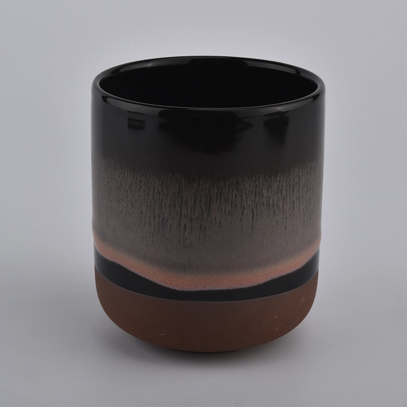 10oz ceramic candle jars with colorful glazing