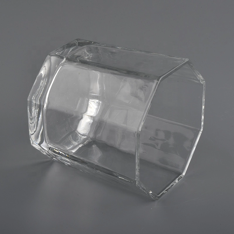 hexagonal glass candle jars for 6oz of wax filling