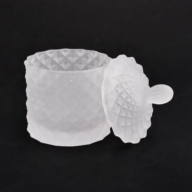 110ml Frosted White Glass Candle Jars with Lids Home Decor Wholesales
