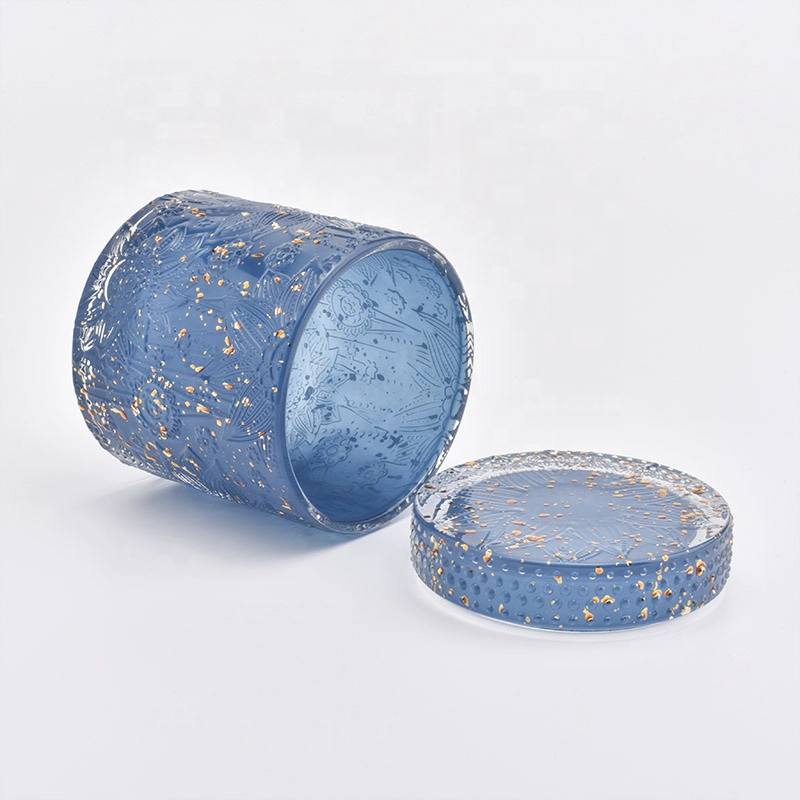 Luxurious round candle containers glass candle jars with lid for wedding decoration