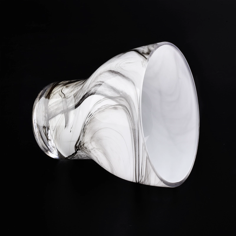 hand made glass vessel with unique design, 320 ml glass candle jar wholesales