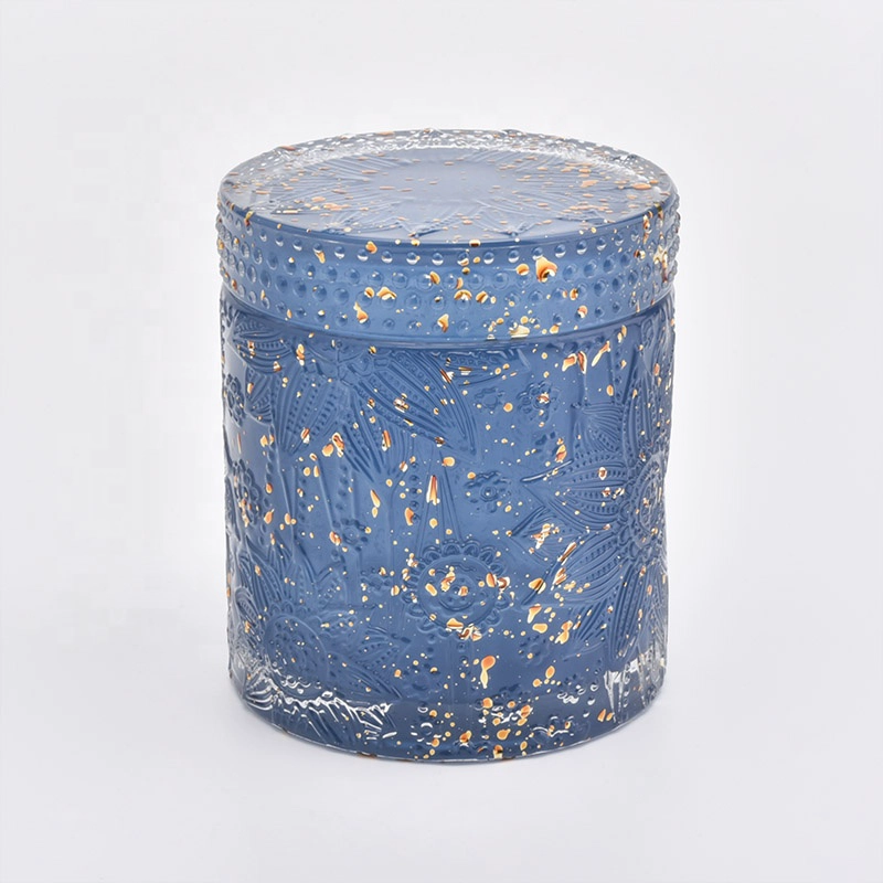 Luxurious round candle containers glass candle jars with lid for wedding decoration
