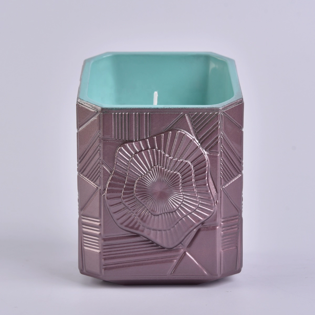 Sunny new design custom square votive Glass candle jar vessels