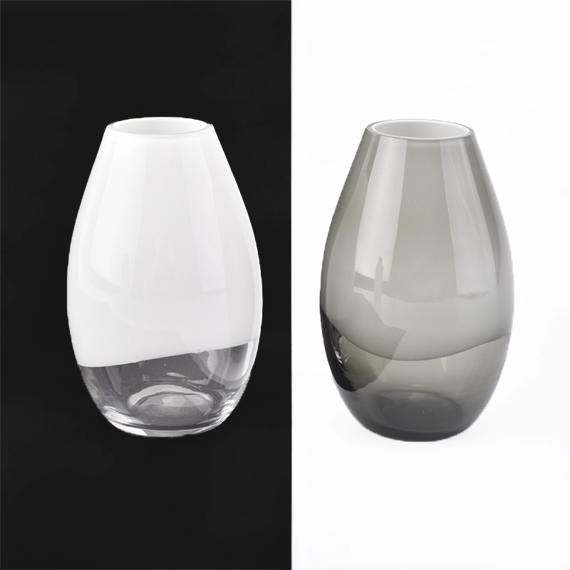 12oz Grey and White Glass Bottle Water drop Shape Reed Diffuser Home Decor Wholesales