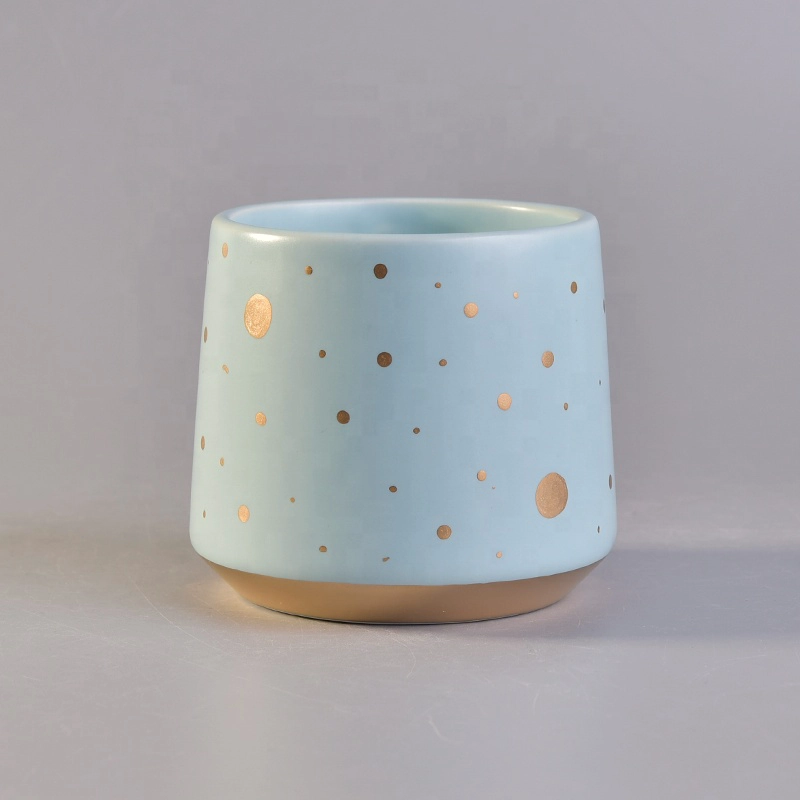 Suppliers China large blue ceramic candle jars with wood lids