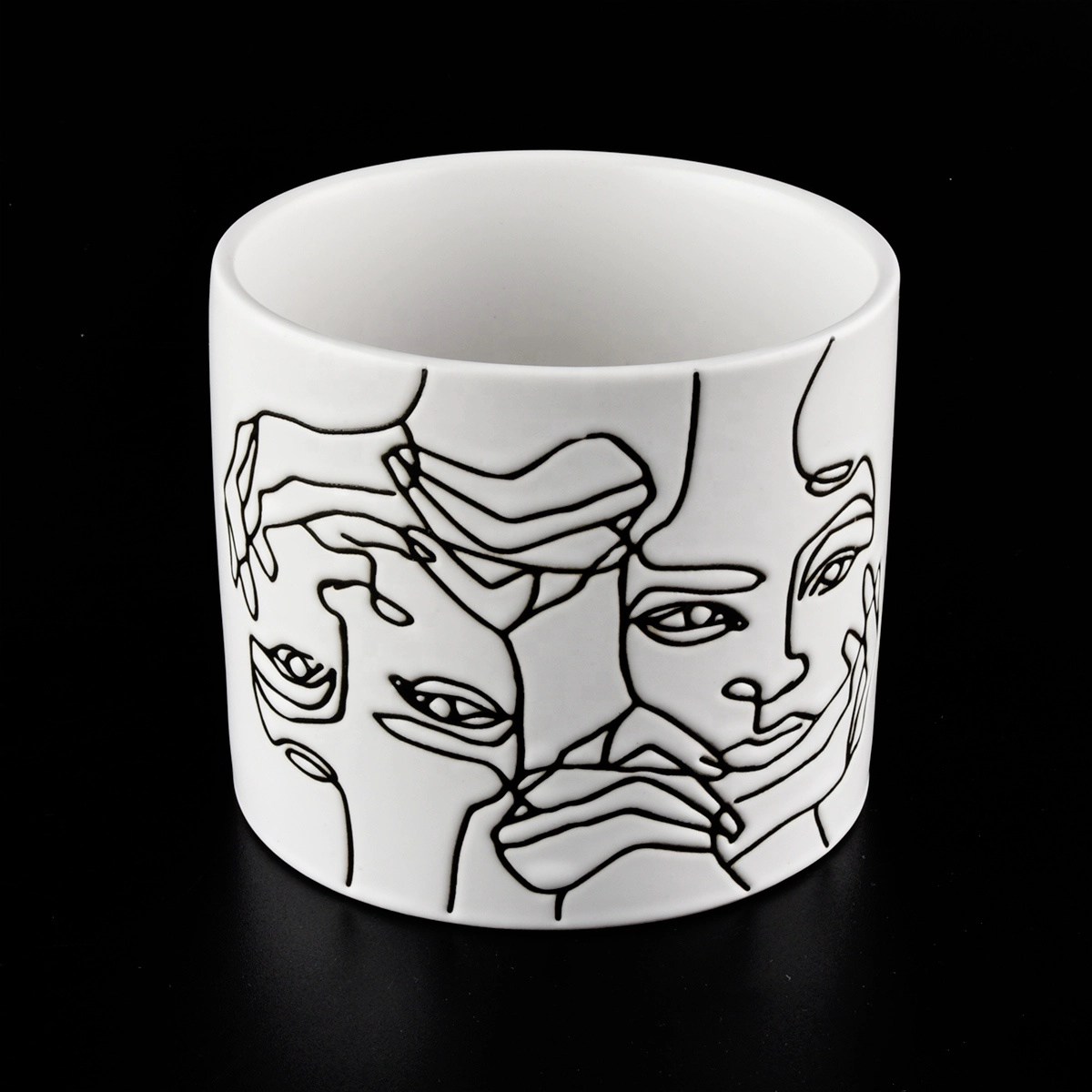 12oz matte white ceramic candle jars for 3 wicks