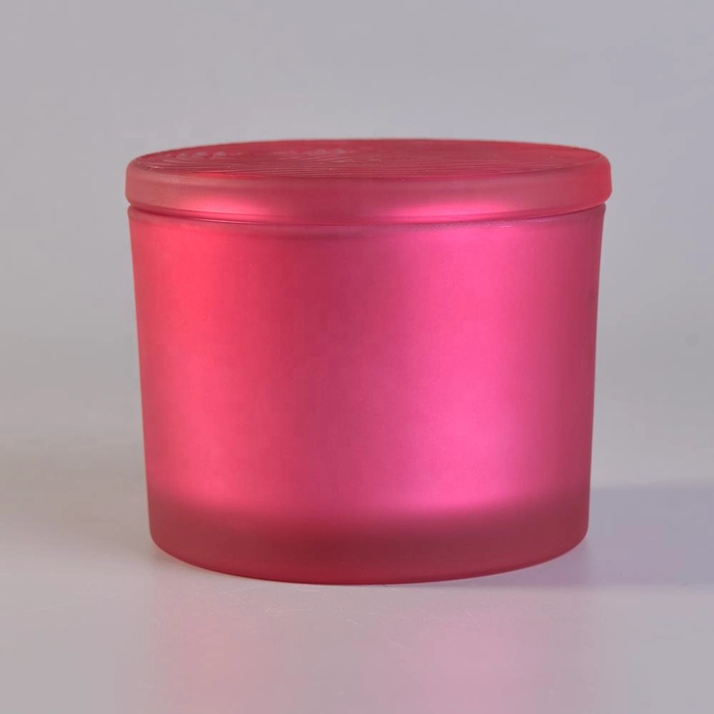 Sunny new design pink crystal Luxury candle jar glass with lid wedding
