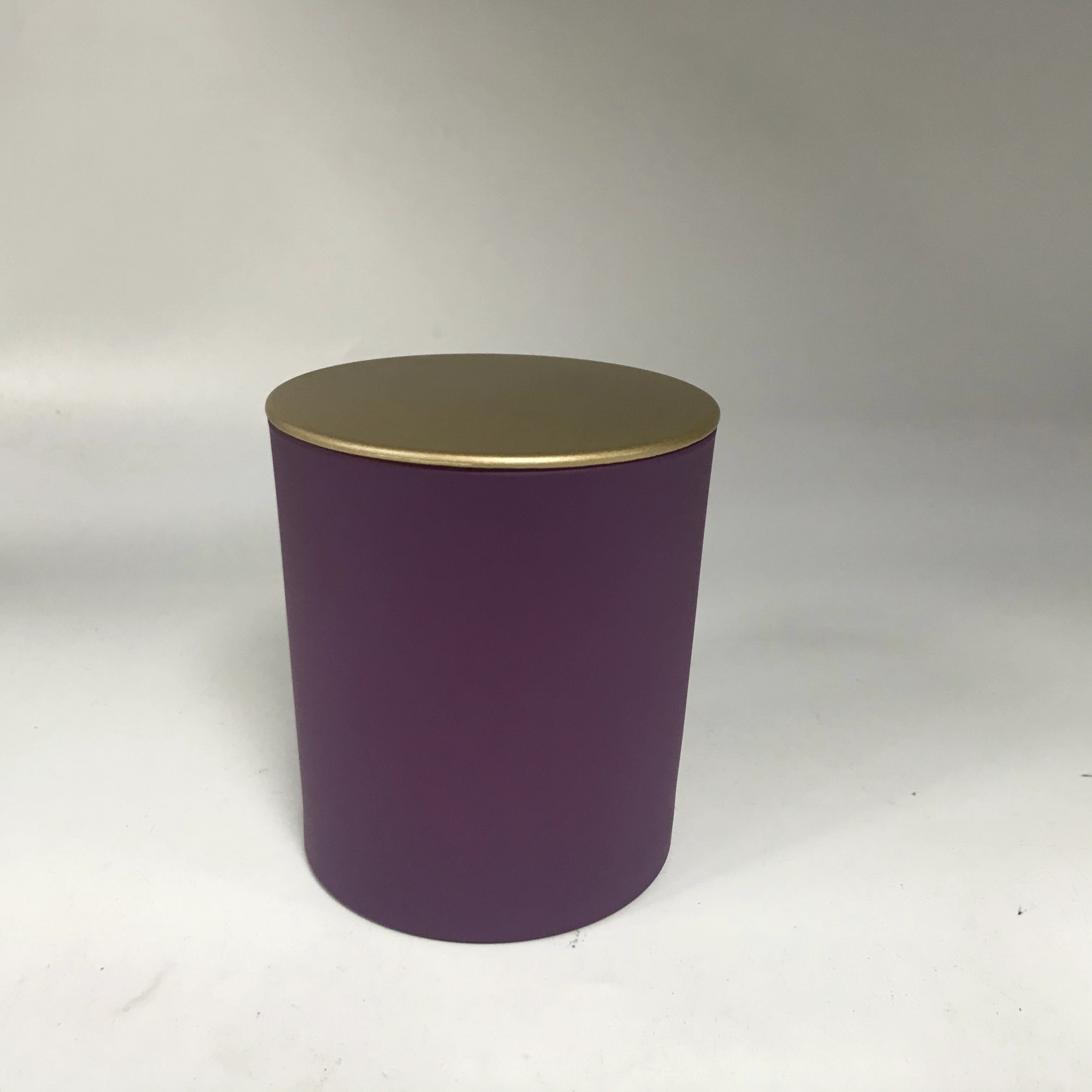 matte colored 8oz glass candle jars with gold lid