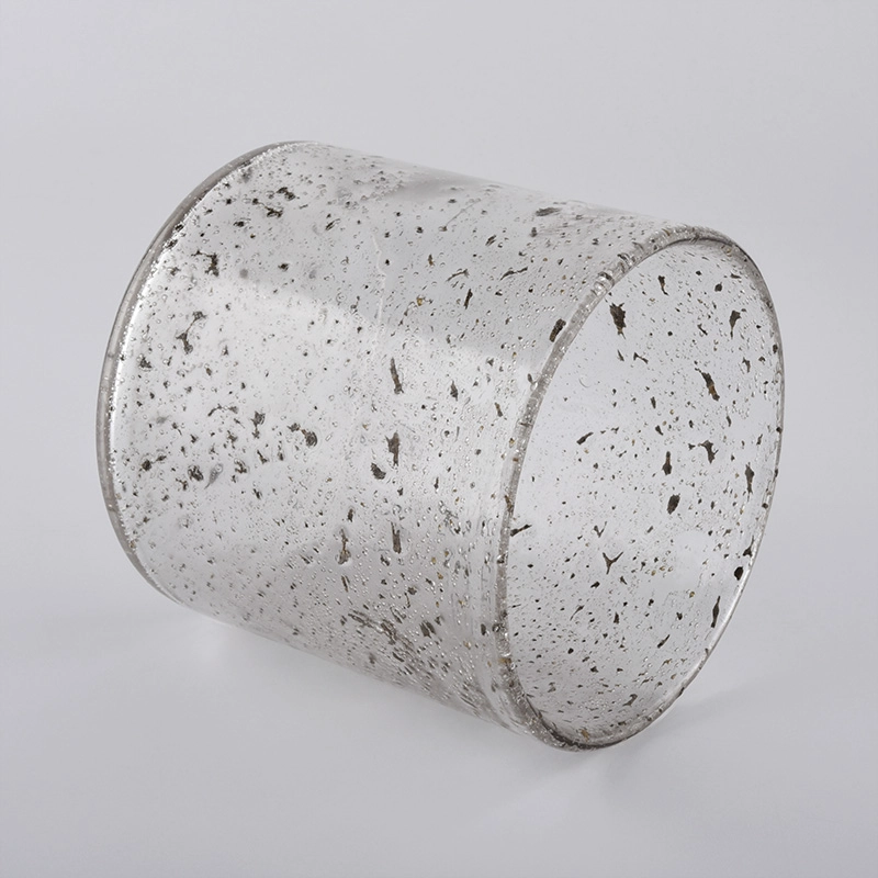 hand made glass candle holders with air bubble finish