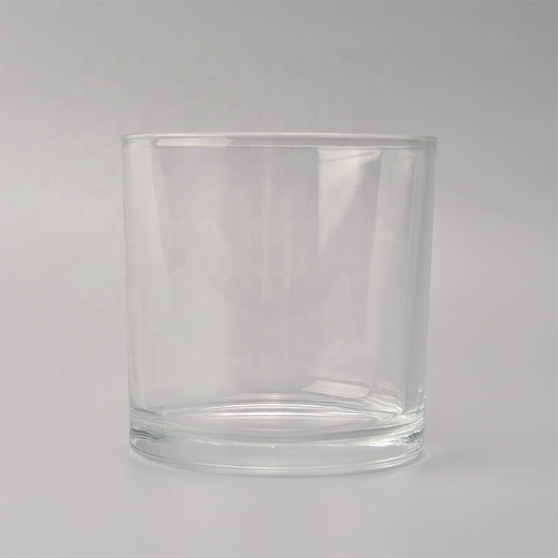 large clear candle vessel, transparent round candle holder