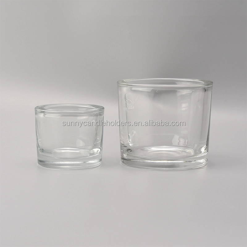 thick wall glass tealight holder, wedding candle holder