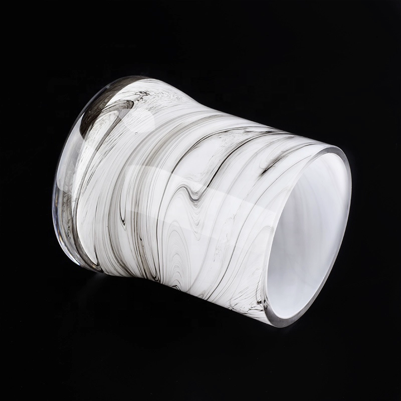 ground glass vessel hand made glass candle container