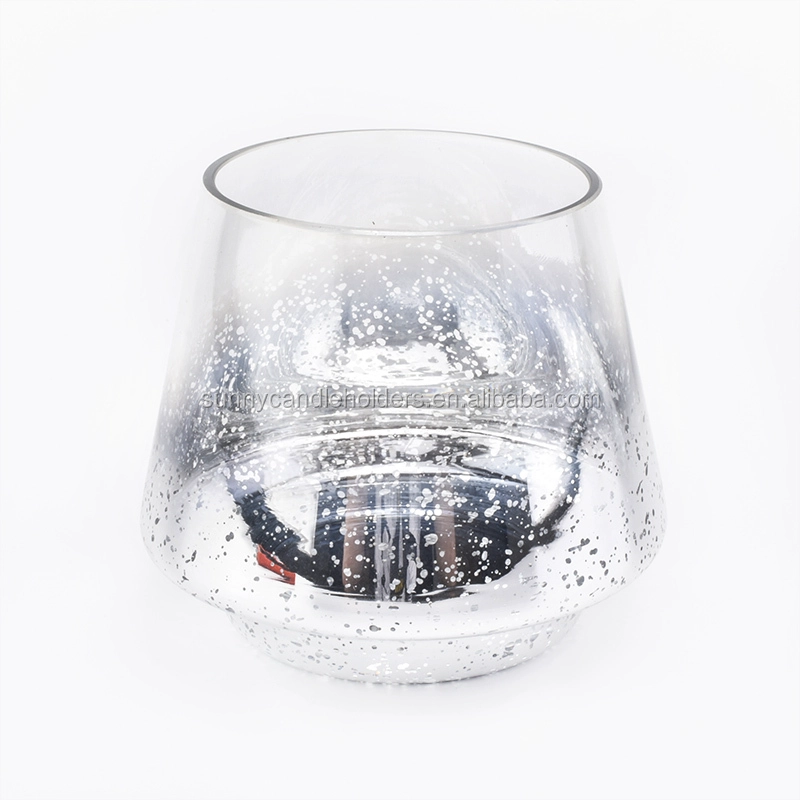 10oz silver decorative glass candle jars