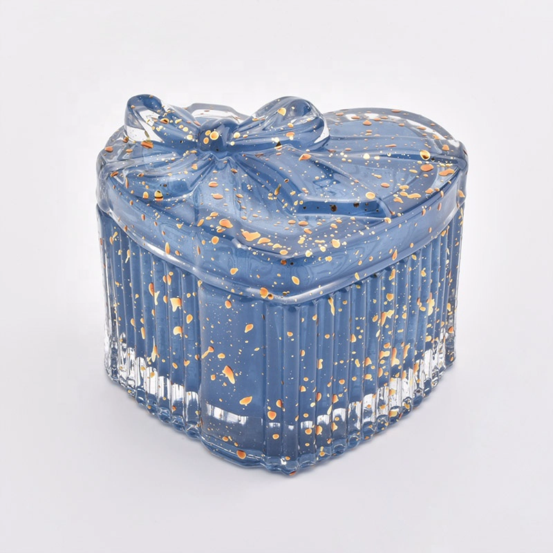 Nice Heart mercury Glass Candle Jar votives Candles Holder with Lid for Decor