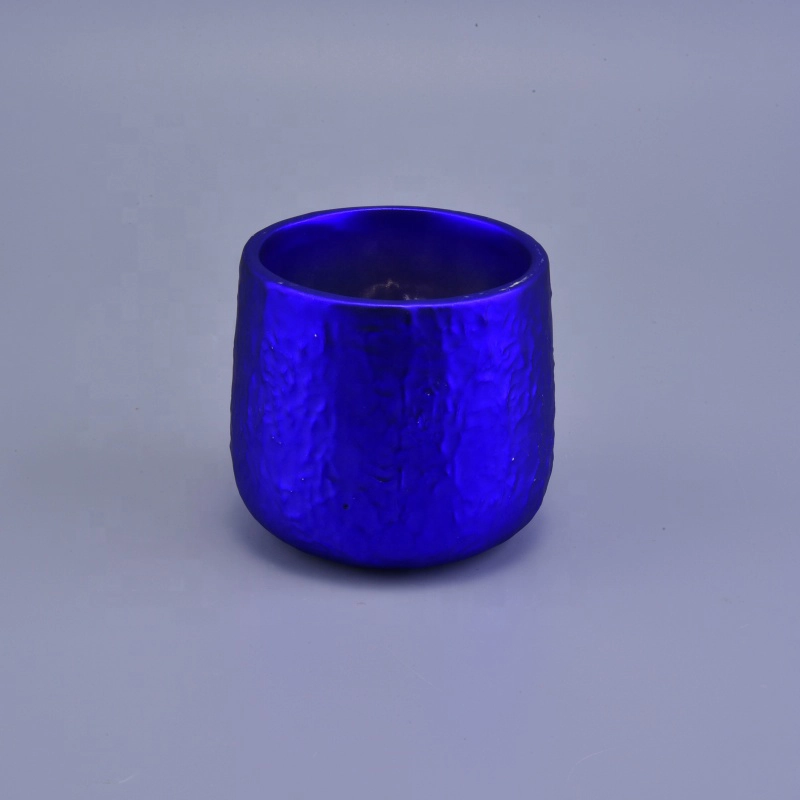 8oz colorful metallic decorative ceramic candle holders