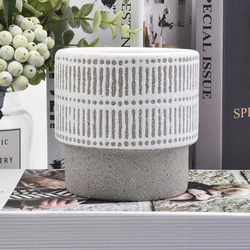 Custom ceramic candelabra votives stone candle jar home decoration