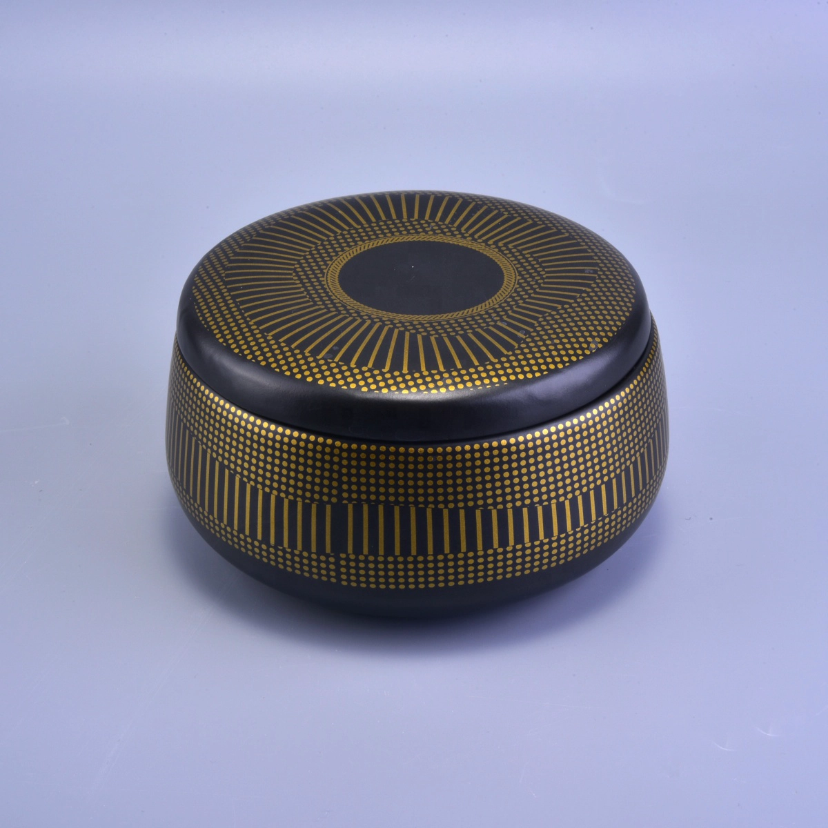 8oz 10oz Suppliers black candle vessels ceramic with lid