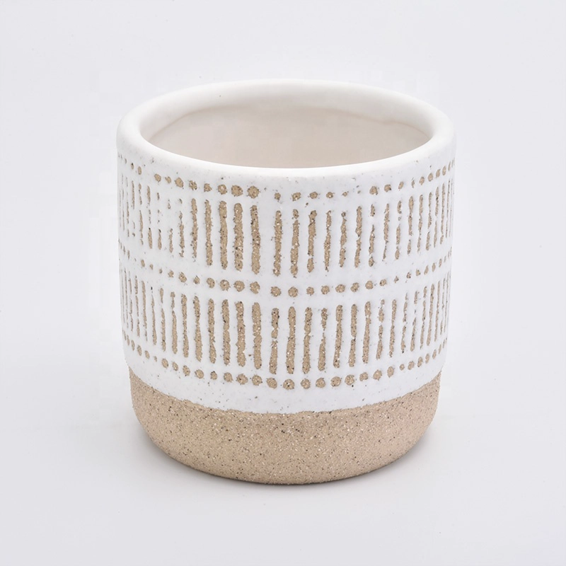 Frosted ceramic candle vessel vintage candle jars table wedding