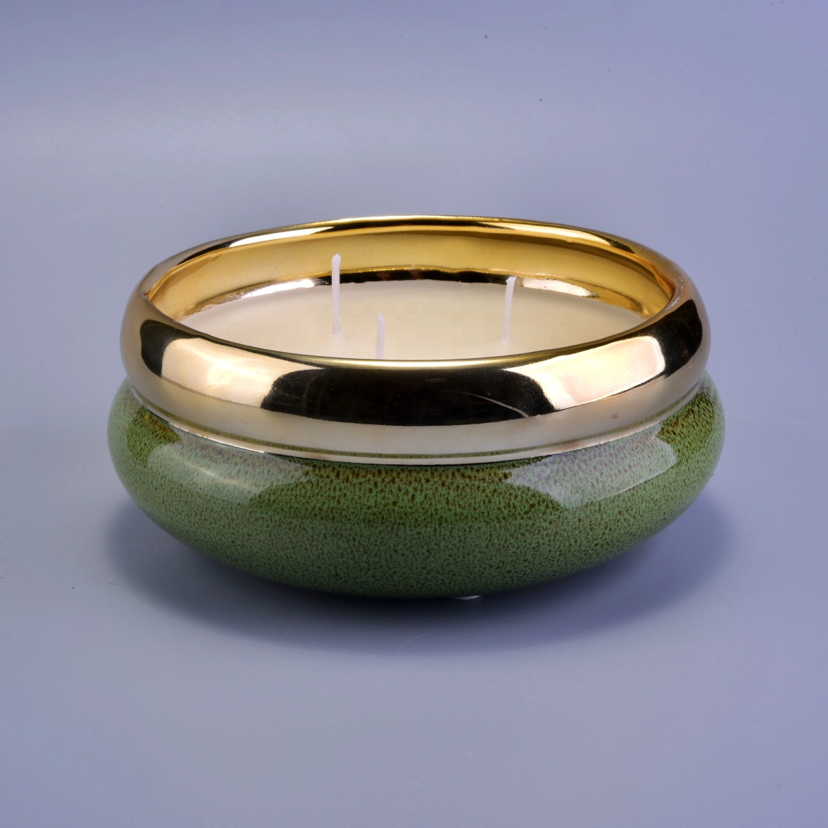 Wholesales custom 3 wick large ceramic candle jar holders