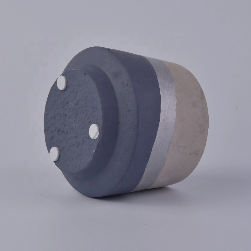 400ml Blue cement candle holders handmade printing candle tin home decoration