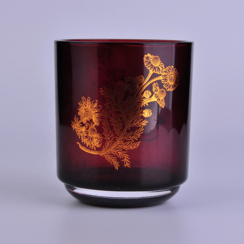 Sunny embossed crystal Luxury glass candle holder jars