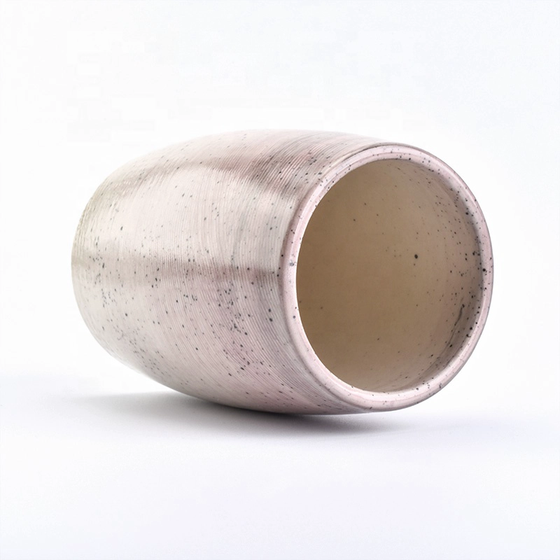Wholesale Speckled Pink Ceramic Candle Holder Home Decoration