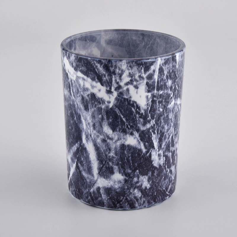 marble painting glass candle holders