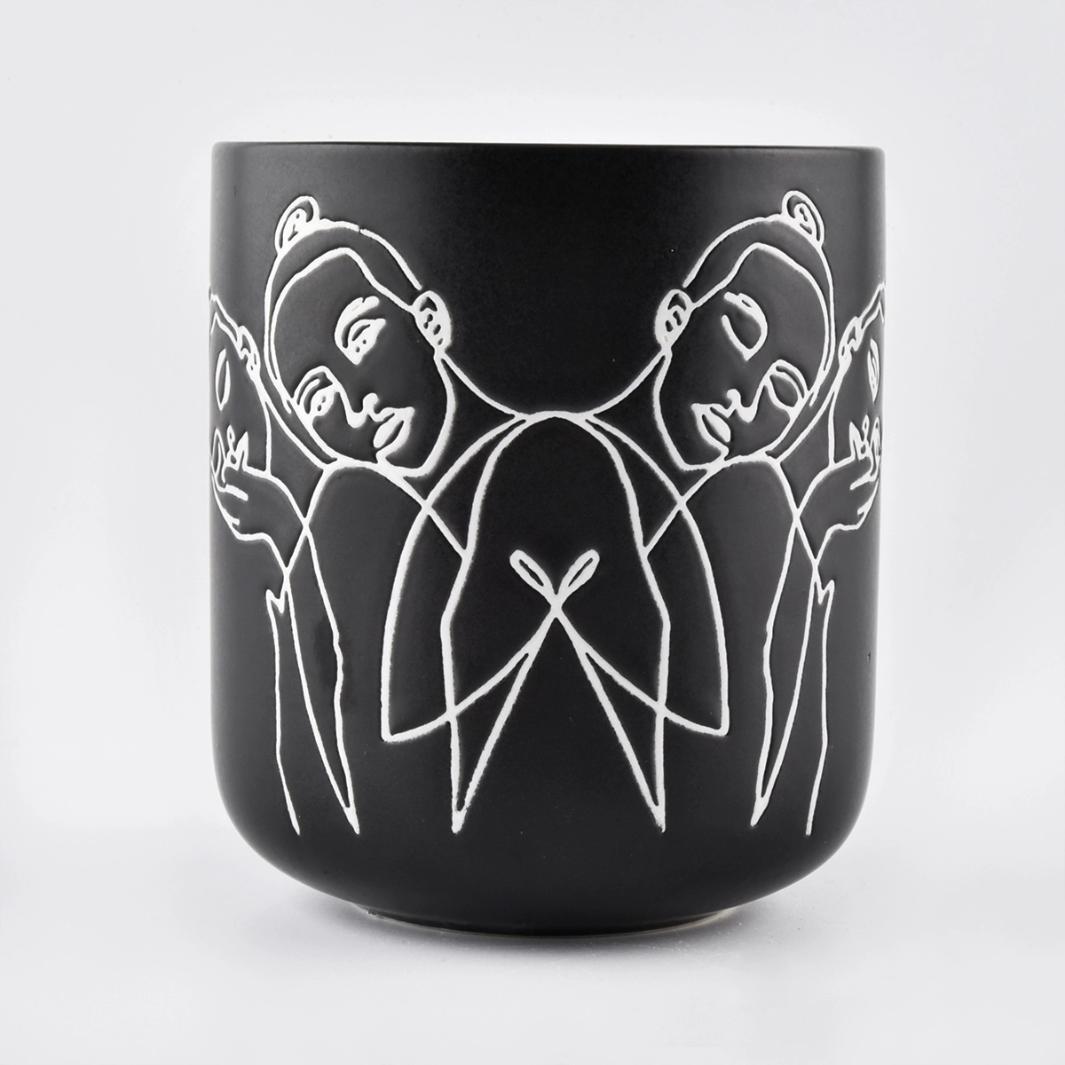 white ceramic candle jars in 8oz 10oz 12oz 14oz