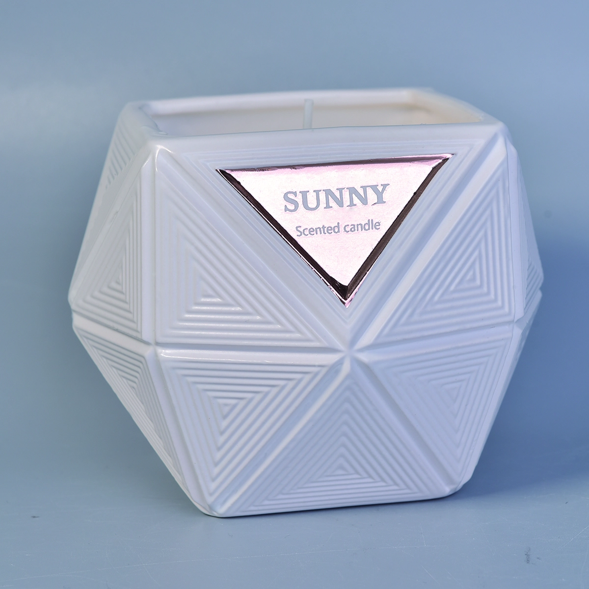 10oz 20oz Manufacturer custom white Hexagon candle ceramic jar